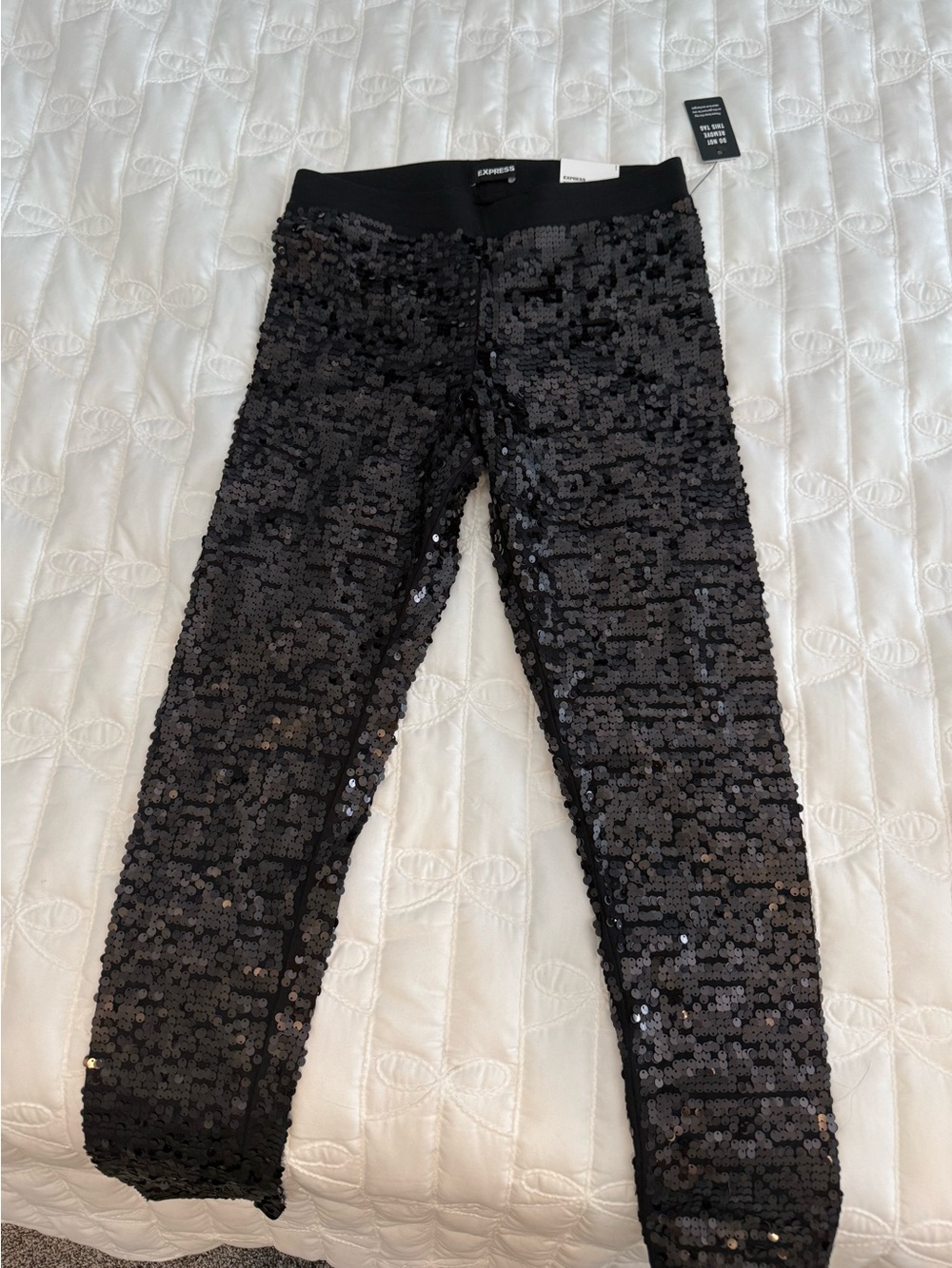 Express Black Sequin Leggings
